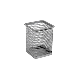 Підставка для ручок Axent square 80х80х100мм, wire mesh, silver (2111-03-A) зображення 1