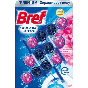 Туалетний блок Bref Кольорова вода Квіткова свіжість 3х50 г (9000101350821/9000101024067) зображення 1
