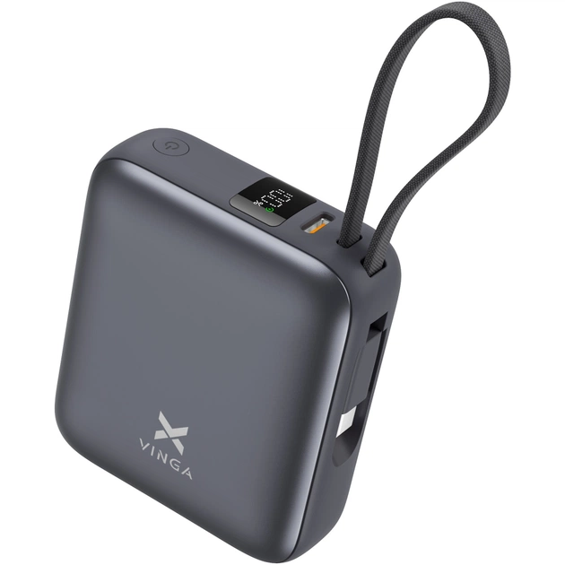 Батарея універсальна Vinga 10000 mAh 35W Display Cable (VPBB1035C) - зображення 3
