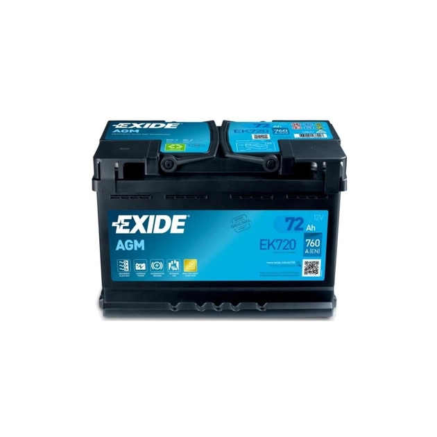 Акумулятор автомобільний EXIDE START-STOP AGM 72Ah 760EN (EK720) - зображення 1