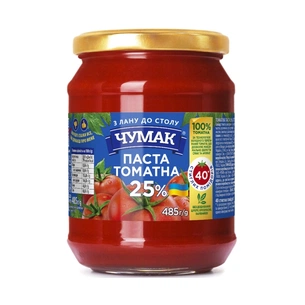 Соус Чумак Томатна паста 25% 485 г с/б (4823096008189) зображення 1