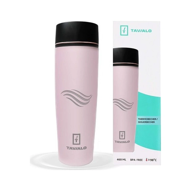 Термокружка Tavialo матовий світло-рожевий колір + 2 ущільнювальних кільця 460 мл (190460106) - зображення 3