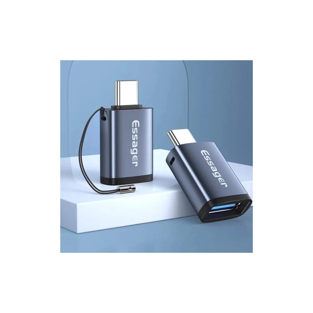 Перехідник OTG USB 3.0 AF to USB-C M gray Essager (EZJAC-SRA0G) - picture 3