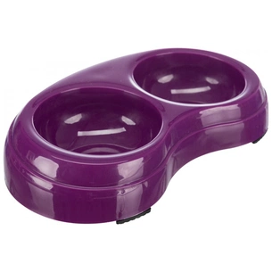 Посуд для собак Trixie Миска подвійна пластик Колір в асортименті 2х200 мл/10 см (4011905249674) зображення 1