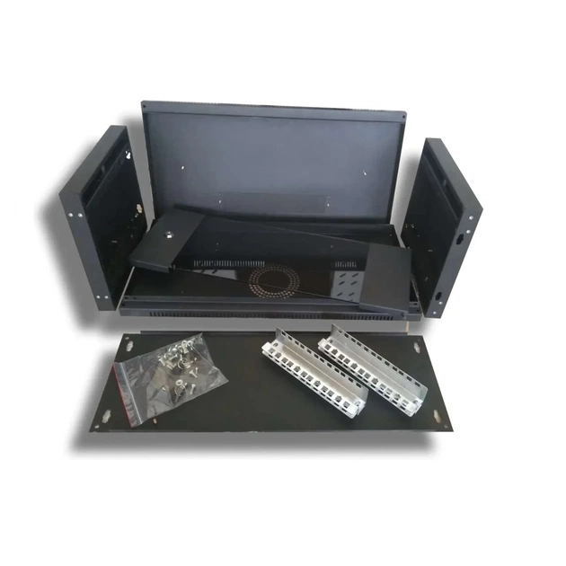 Шкаф настенный Hypernet 4U 19" 600x350 (WMNC-35-4U-FLAT-BLACK) - изображение 6