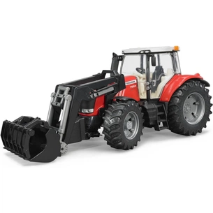 Масштабная модель автомобиля Bruder Massey Ferguson 7624 с передним погрузчиком 1:16 (03047) изображение 1