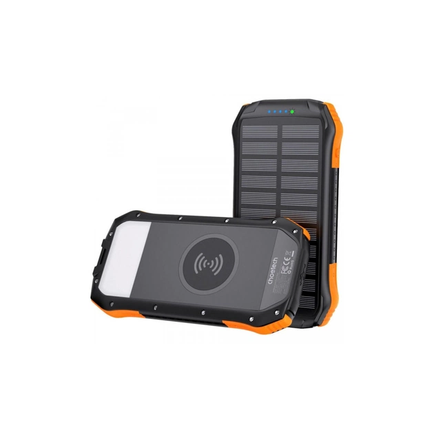 Батарея універсальна Choetech Wireless 20000mAh 20W, PD, QC/3.0, solar panel, Qi-5W, Black-Orange (B657-OR) - зображення 1