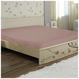 Простирадло Ярослав бязь 01 бежево-сливовий 220х240 (38776) зображення 1