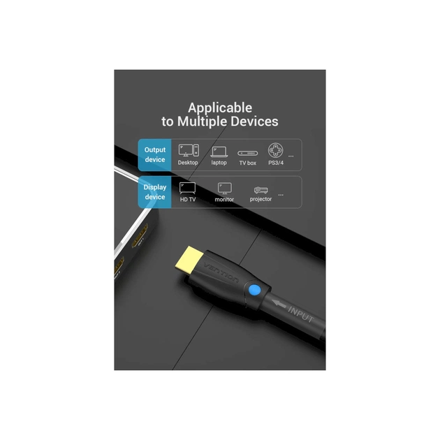 Кабель мультимедійний HDMI M to HDMI M 8.0m V2.0 4K60Hz black Vention (AAMBK) - picture 6