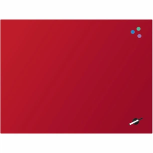 Офісна дошка Axent скляна магнітно-маркерна 90x120 см, червона (9616-06-А) зображення 1