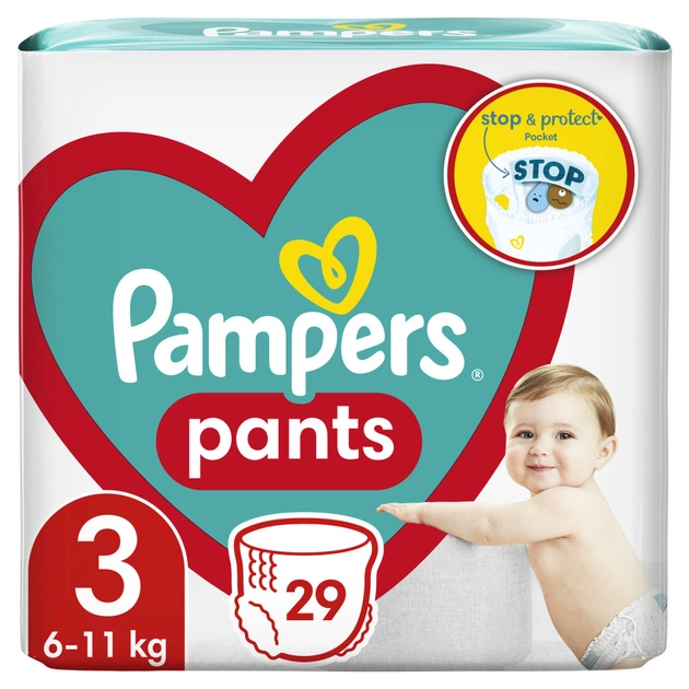 Підгузки Pampers трусики Pampers Pants Розмір 3 (6-11кг) 29 шт (8006540067710) - изображение 1