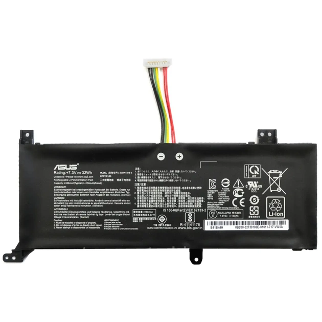Аккумулятор для ноутбука ASUS VivoBook X412 B21N1818-3, 4358 mAh (32Wh), 2cell, 7.3V (A71149) - изображение 1