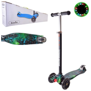 Самокат A-Toys PU, LED чорний (SC22070) зображення 1