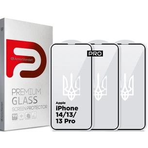 Скло захисне Armorstandart Pro 3D LE Apple iPhone 14/13/13 Pro Black 3 шт (ARM77599) зображення 1