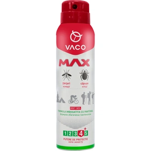 Аерозоль від комах Vaco Max від комарів, кліщів і мошок Deet 30% з пантенолом 100 мл (5901821952385) зображення 1