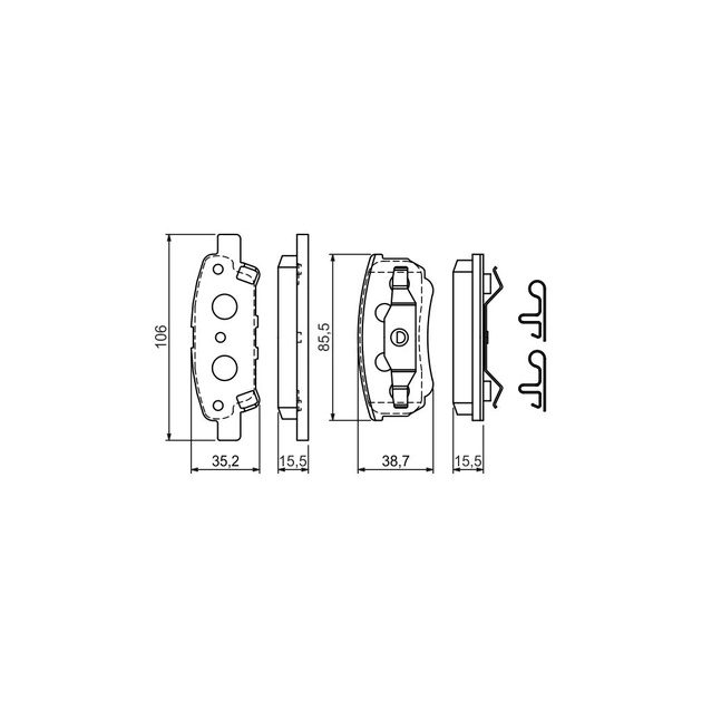 Гальмівні колодки Bosch 0 986 424 814 - picture 7