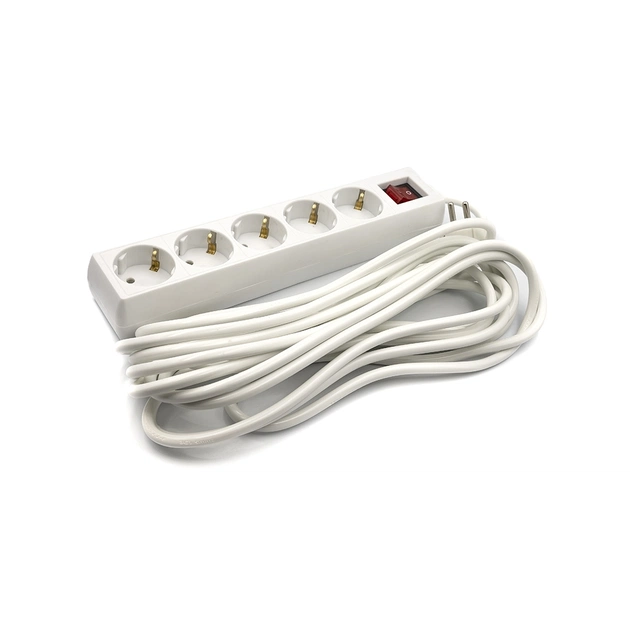 Сетевой фильтр питания PowerPlant 7 м, 5 розеток, 3x1мм2 (PPSA08M70S5) - изображение 1