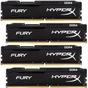 Модуль пам'яті для комп'ютера DDR4 16GB (4x4GB) 2400 MHz Fury Blac Kingston Fury (ex.HyperX) (HX424C15FBK4/16) - зменшене зображення 1