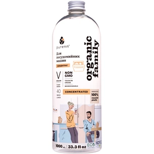Гель для миття посуду в посудомийці Purenn Organic Family 2 в 1 Очищення та ополіскування з Ялівцем та Сосною 1 л (4751024880050) зображення 1