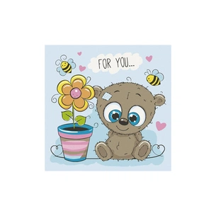Картина по номерам ArtCraft Ведмежа з квіткою 30х30 см (15513-AC) зображення 1