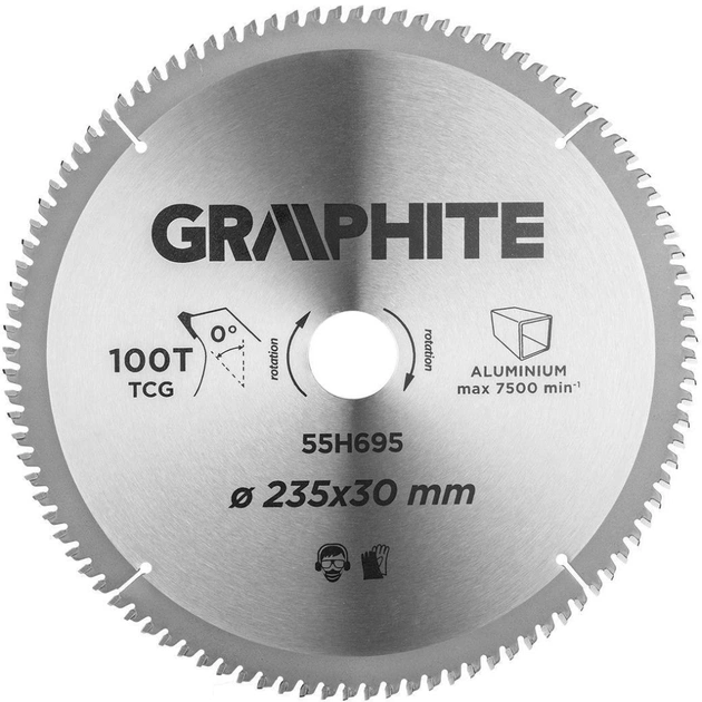 Диск пильный Neo Tools бдительный по люминию, 235х30мм, 100 зубов (55H695) - изображение 1