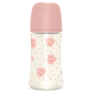 Пляшечка для годування Suavinex Bonhomia, повільний потік, 270 мл, рожева (307834) зображення 1