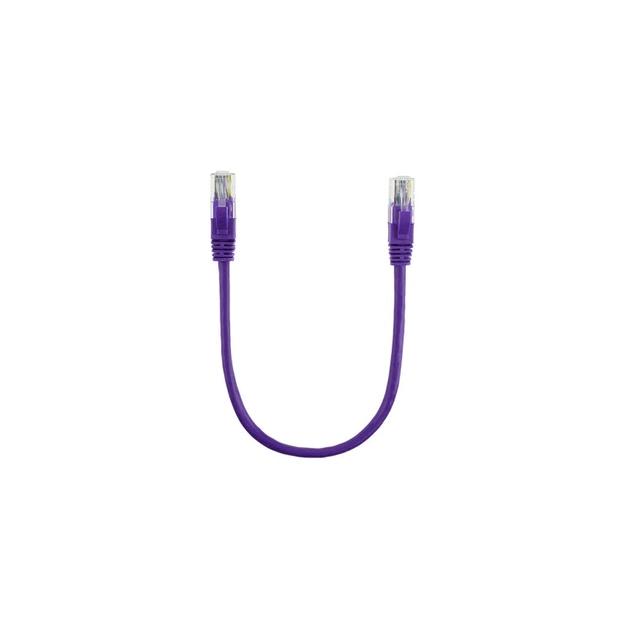 Патч-корд 0.25м, RJ-45, Cat.5e, CU, мідь, фіолетовий Ritar (PCR-CU/0.25Pe / 14091) - зображення 1