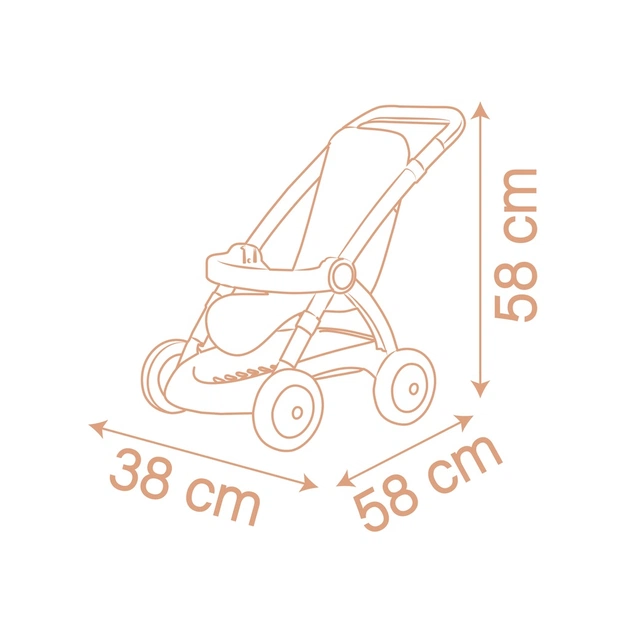 Коляска для ляльок Smoby Baby Nurse Теракотова пудра. Прогулянка, з корзиною, 18 міс.+ (7600254024) - picture 6