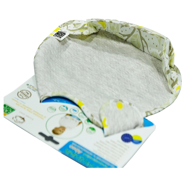 Нагрудничок Еко Пупс Jersey Abso непромокаючий з кишенею (меланж, золота пташка) (WBJA013) - picture 2