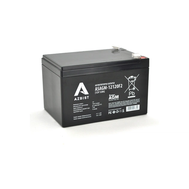 Батарея к ИБП AZBIST 12V 12 Ah Super AGM (ASAGM-12120F2) - изображение 1