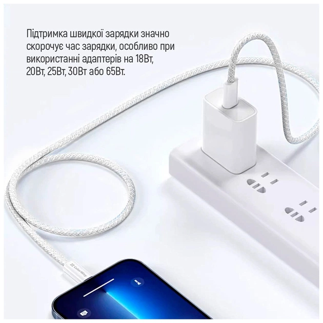 Дата кабель USB-C to USB-C 1.0m 60W 3.0А grey ColorWay (CW-CBPDCC061-GR) - picture 11