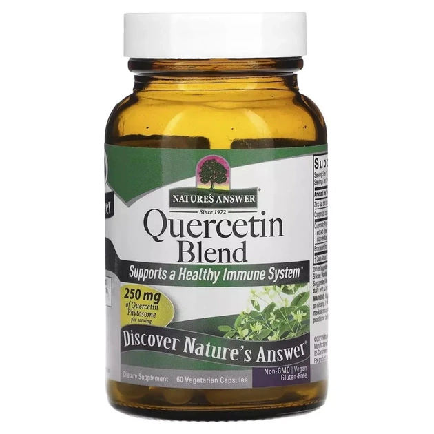 Вітамінно-мінеральний комплекс Nature's Answer Кверцетин, 250 мг, Quercetin Blend, 60 вегетаріанських капсул (NTA-16531) - изображение 1