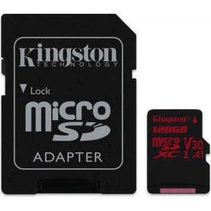 Карта пам'яті Kingston 128GB microSDXC class 10 UHS-I U3 (SDCR/128GB) зображення 1