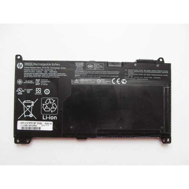 Акумулятор до ноутбука HP ProBook 450 G4 RR03XL, 48Wh (4385mAh), 3cell, 10.95V, Li-ion (A47411) - зображення 1