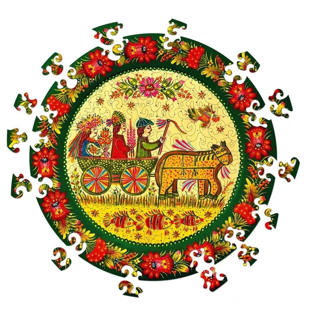 Пазл деревянный UkrainianPuzzles Петриковская свадьба - изображение 1