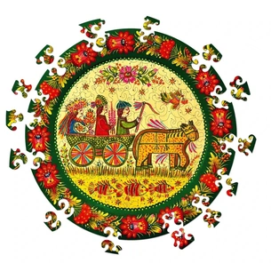 Пазл деревянный UkrainianPuzzles Петриковская свадьба изображение 1