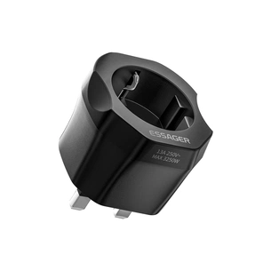 Перехідник EU to UK 220V black Essager (ECTZH-YCC01-Z) зображення 1