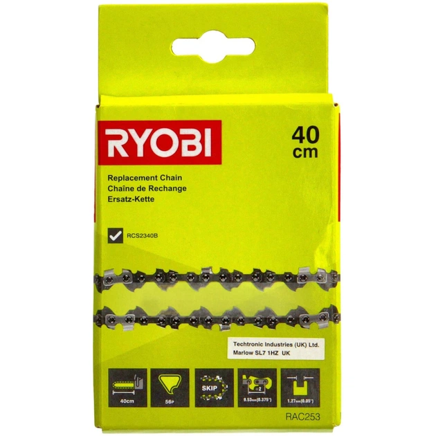 Ланцюг Ryobi для пилки RAC253 40см, 1.27мм, 3/8" (5132004345) - picture 2