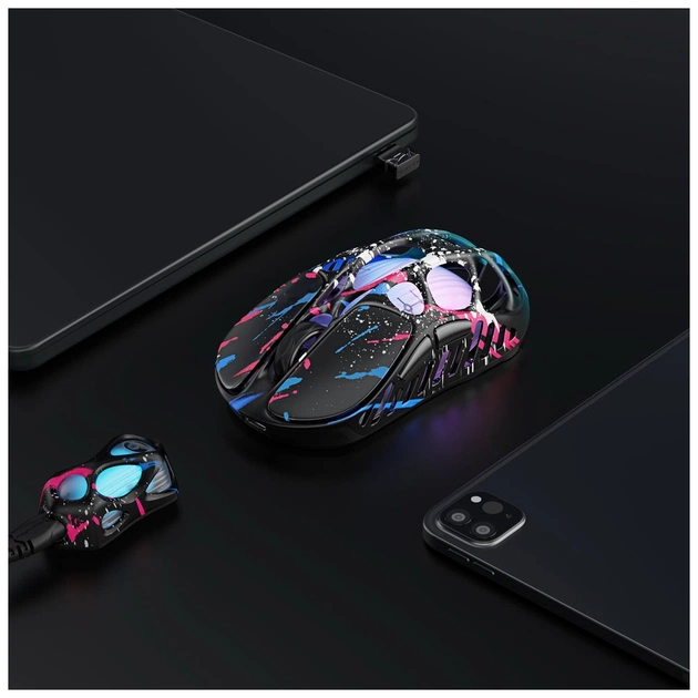 Мышка GravaStar Mercury X Pro 8K RGB Wireless/Bluetooth/USB Neon Graffiti (GS_X_PRO_CG_BLK) - изображение 6