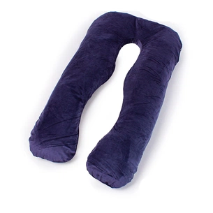 Подушка MirSon для вагітних та відпочинку Velvet Line №8020 U-подібна Navy blue (2200006178521) зображення 1