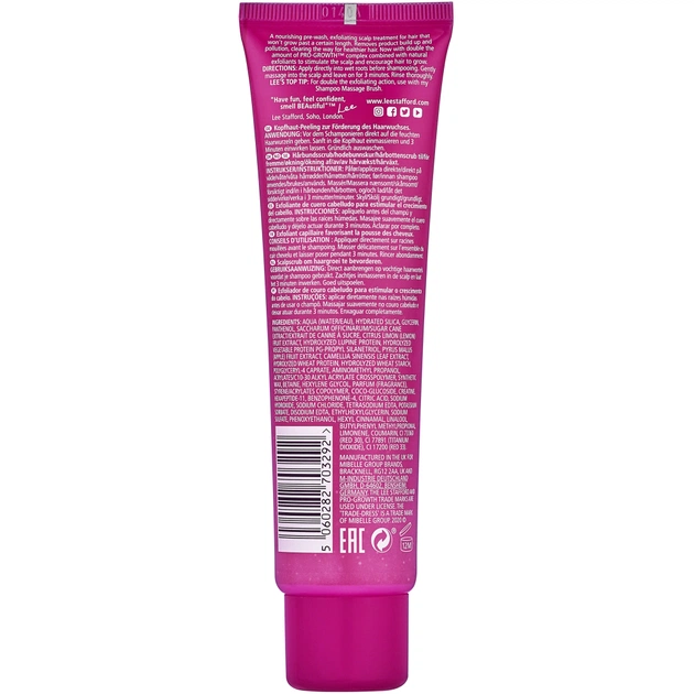 Скраб для шкіри голови Lee Stafford Hair Growth для посилення росту волосся 100 мл (5060282703292) - picture 2