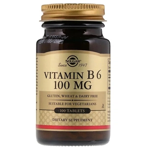 Вітамін Solgar Вітамін В6, Vitamin B6, 100 мг, 100 таблеток (SOL-03120) зображення 1