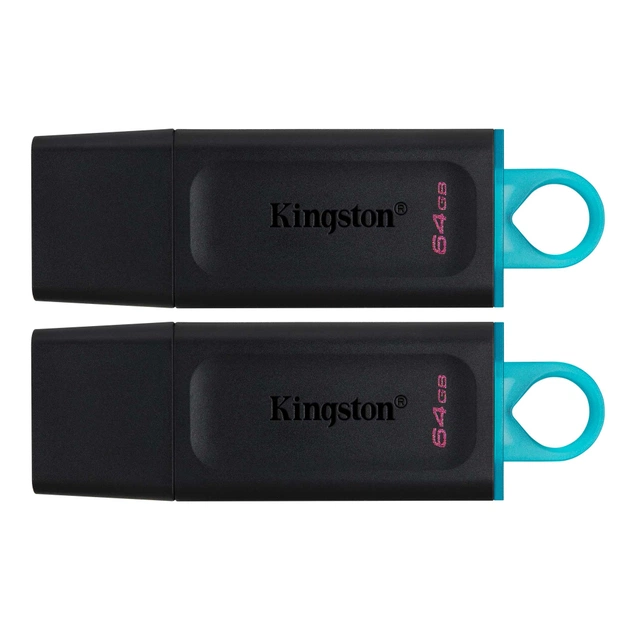 USB флеш накопитель Kingston 2x64GB DT Exodia Black+Blue USB 3.2 (в Блістері 2шт) (DTX/64GB-2P) - изображение 1