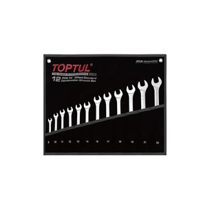 Ключ Toptul комбінований (кут 75 °) 12шт. 8-22мм (чорний чохол) (GPAN1201) зображення 1