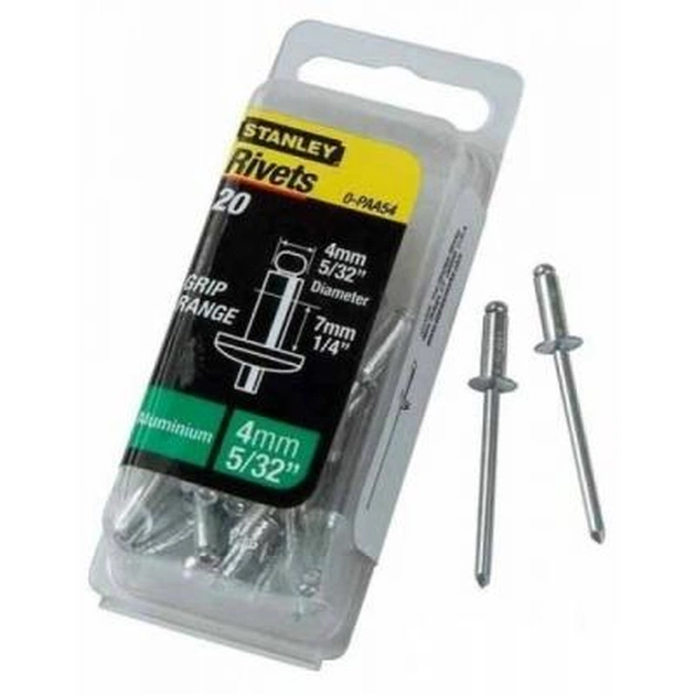 Заклепки Stanley алюминиевые d4x6.5мм 20 шт. (1-PAA54T) - picture 1