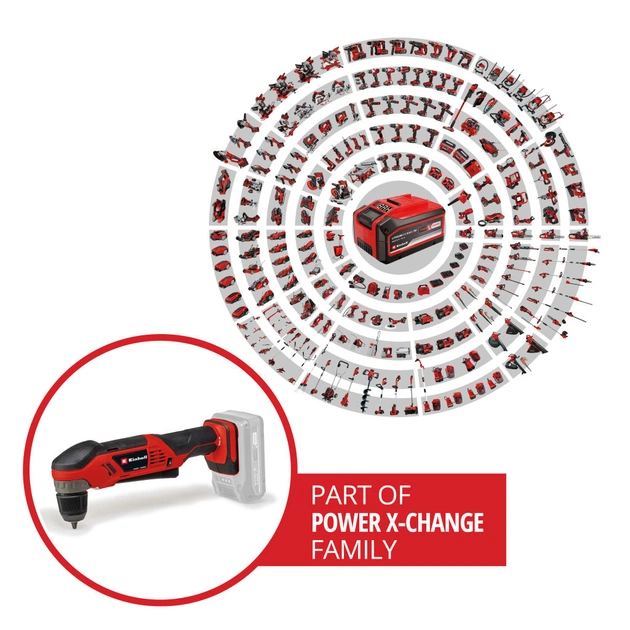 Дриль Einhell кутова TE-AD 18 Li - Solo PXC 18В, 1100 об/хв, 45Нм (без АКБ та ЗП) (4514290) - picture 9