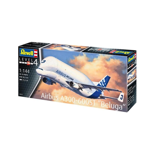 Сборная модель Revell модель самолет Airbus A300-600ST "Beluga", уровень 4, 1:144 (RVL-03817) - изображение 1