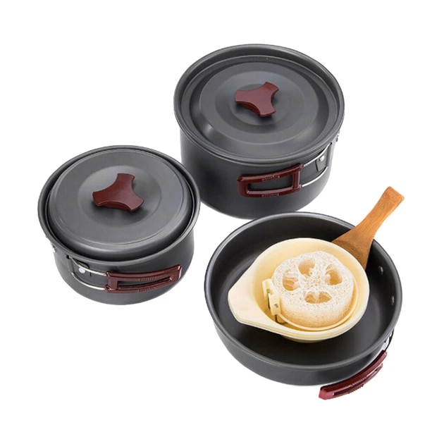 Набір туристичного посуду Naturehike NH15T203-G 3-4 NH Сarbon (6927595787205) - зображення 1