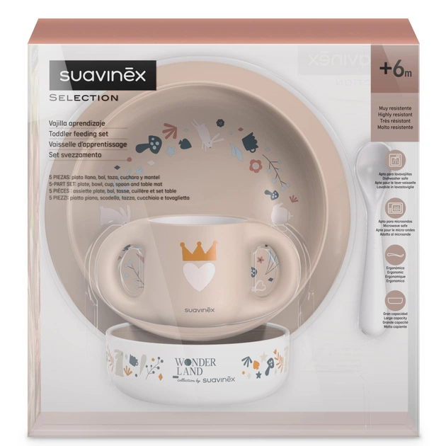 Набір дитячого посуду Suavinex Wonderland +6 міс. світло-рожевий (308808) - picture 7
