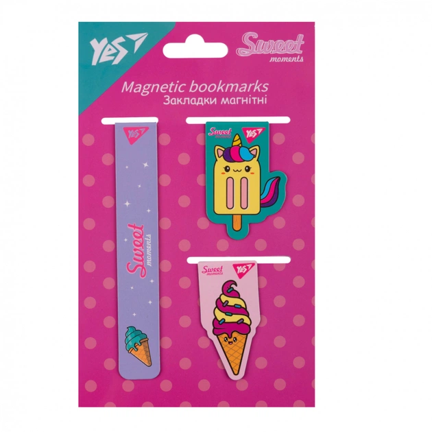 Закладки для книг Yes магнітні Sweet Cream 3 шт (708351) - picture 2